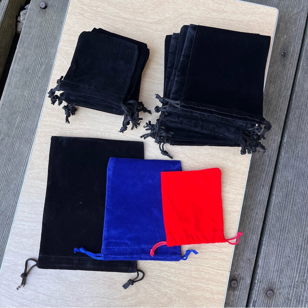 Black Velour Drawstring Bags